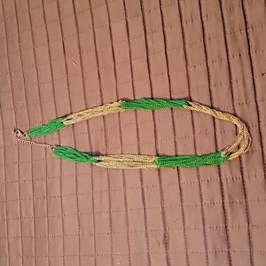 Necklace gold and green